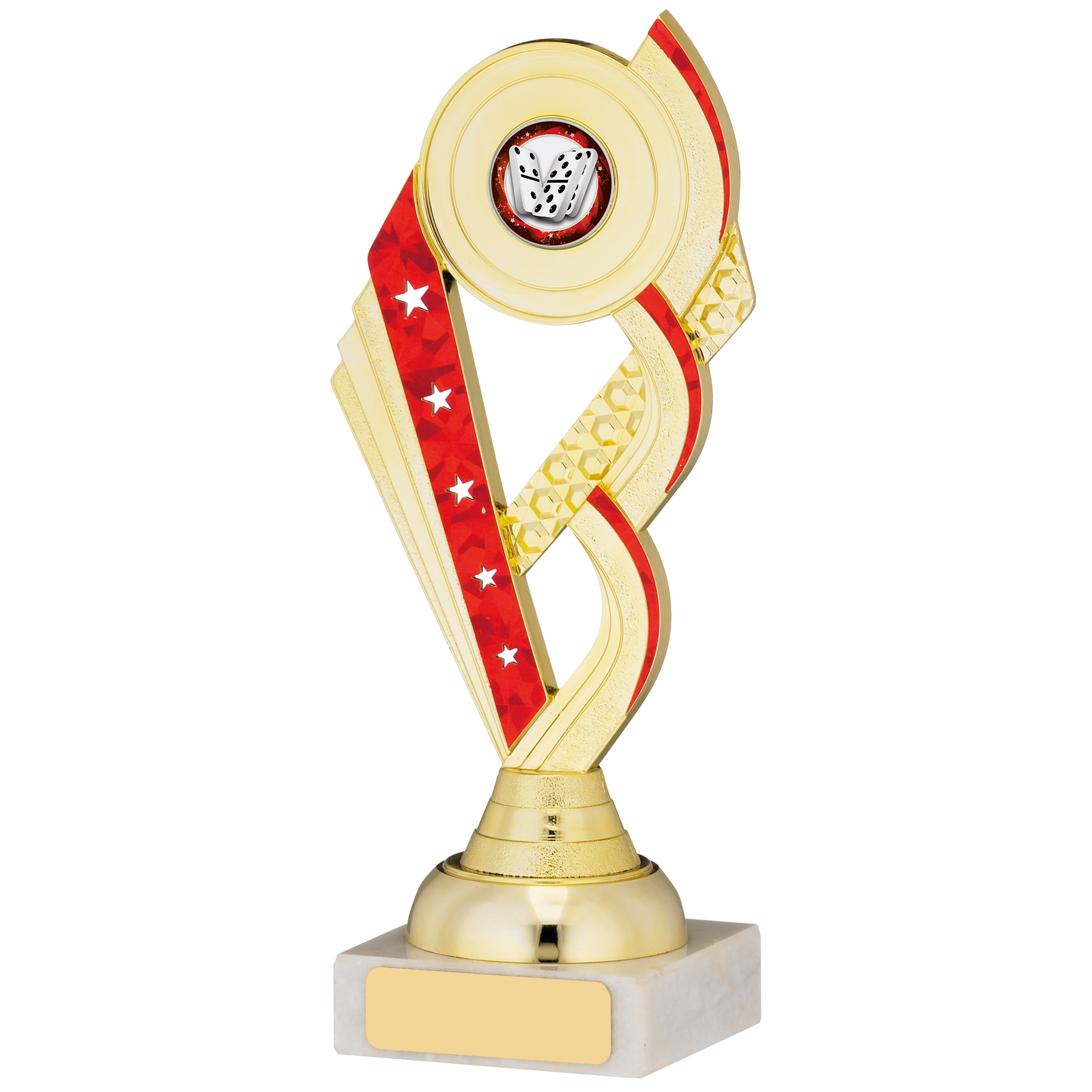 19cm GOLD AND RED TROPHY