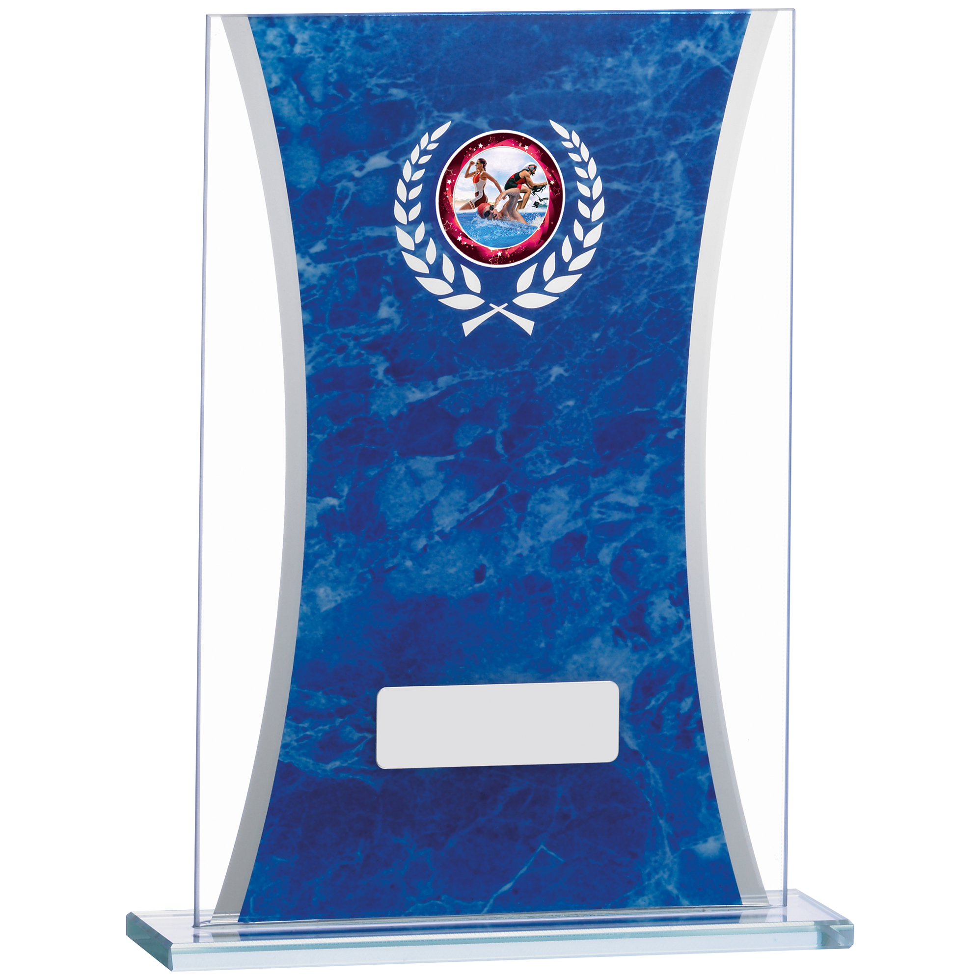 6.5'' BLUE MARBLE MIRRORED GLASS AWARD