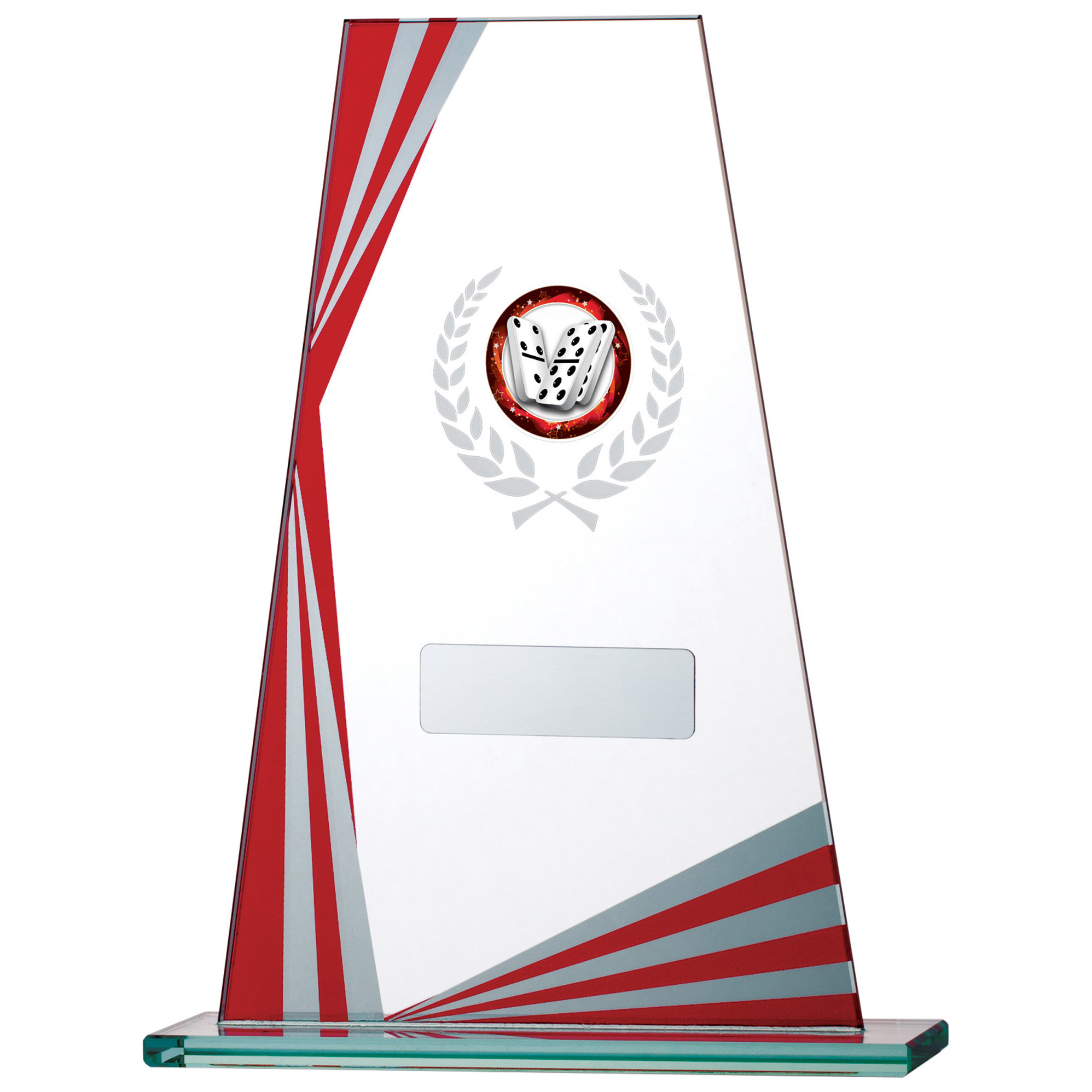 8'' RED CLEAR GLASS AWARD