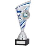 SILVER AND BLUE TROPHY