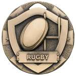 50MM RUGBY SHIELD MEDAL