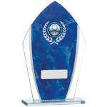 6.5'' BLUE MARBLE MIRRORED GLASS AWARD