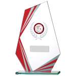 6.5'' RED CLEAR GLASS AWARD