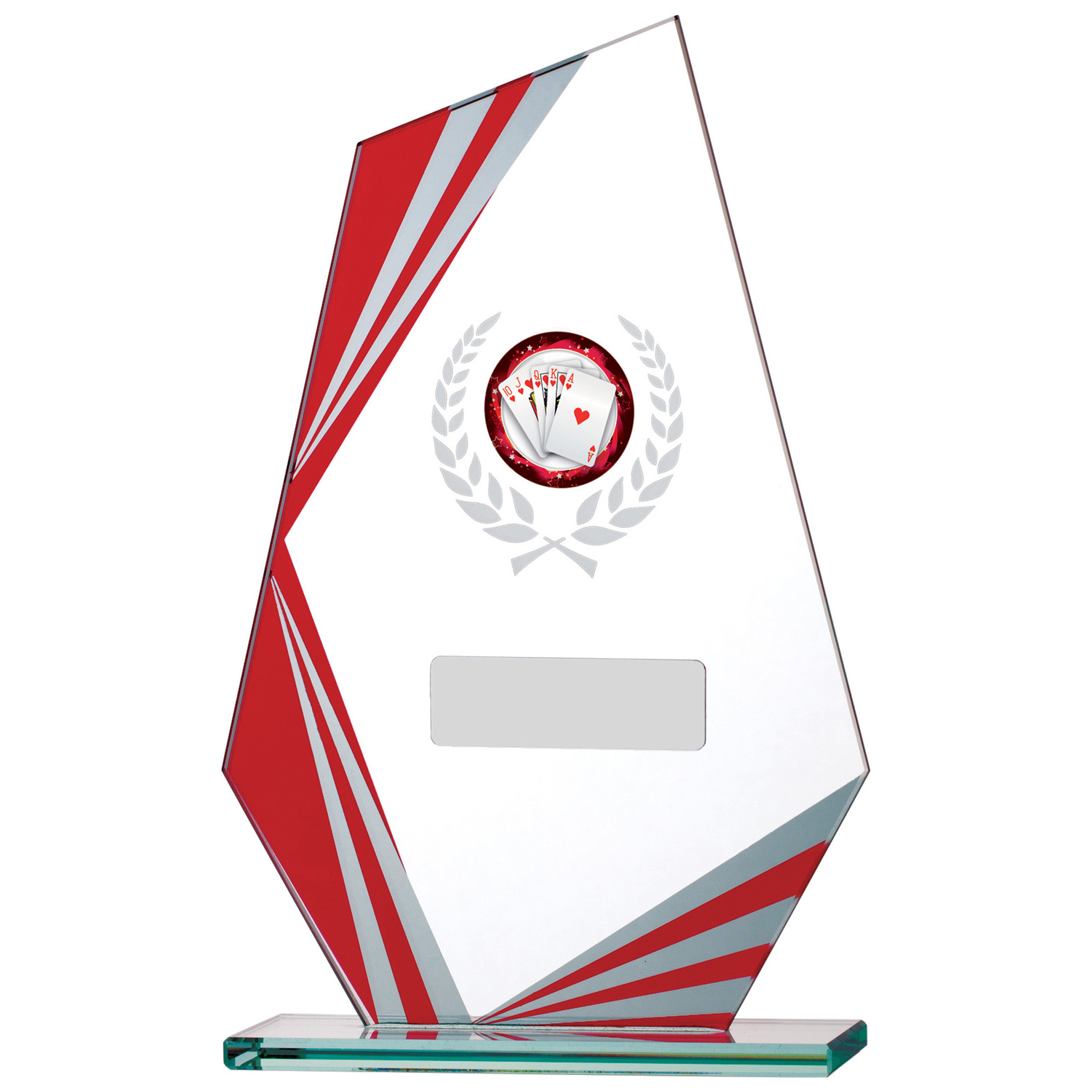 7.25'' RED CLEAR GLASS AWARD