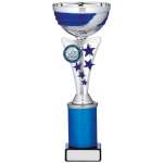 SILVER AND BLUE CUP TROPHY